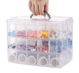 1 x RAW Customer Returns Anstore sorting box with carrying handle, plastic storage box, stackable sorting boxes jewelry box for organizing sewing threads, spools, beads, jewelry, art craft accessories, 3 x 10 compartments - RRP €28.15