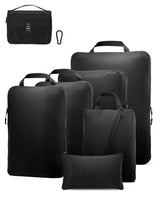 1 x RAW Customer Returns OrgaWise Suitcase Organizer Compression 8-Piece Expandable Packing Cubes Clothes Bags Ultralight Packing Cubes Packing Cubes Luggage Storage Bags Lightweight Black  - RRP €24.98