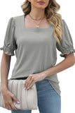 3 x Brand New Teesho Women s T-Shirt Short Sleeve Elegant Tops Casual Shirts Tunic Summer Tops Gray XL - RRP €39.84