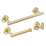 1 x RAW Customer Returns Kelelife toilet paper holder towel hook wall towel holder towel rail for bathroom, brushed gold, 304 stainless steel 3 in 1 toilet paper holder toilet paper holder bath towel holder - RRP €34.27