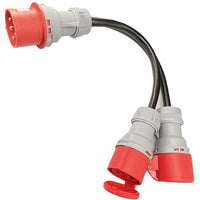 1 x RAW Customer Returns AIFIZO heavy current distributor adapter 32A to 16A, 5-pin Cee plug IP44 extension cable 50cm for industrial outdoor use, heavy current plug phase inverter heavy current distributor heavy current cable - RRP €38.79