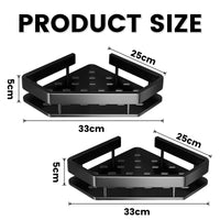 4 x Brand New Shower shelf without drilling black, shower shelf without drilling, aluminum traceless adhesive shower shelves, bathroom shelf without drilling for kitchen bathroom shower basket for hanging 2 pieces  - RRP €92.12