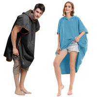 1 x RAW Customer Returns flintronic towel poncho, 110 80cm microfiber surf poncho, quick dry bath poncho, long changing aid with hood for men and women, ideal poncho towel for the beach, surf, surfing, sauna, black - RRP €15.12