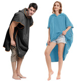 1 x RAW Customer Returns flintronic towel poncho, 110 80cm microfiber surf poncho, quick dry bath poncho, long changing aid with hood for men and women, ideal poncho towel for the beach, surf, surfing, sauna, black - RRP €15.12