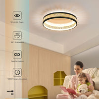 1 x RAW Customer Returns Sky angle ceiling light with remote control, LED ceiling light dimmable 4000LM 48W, modern living room lamp 3000-6000K, ceiling lamp LED for living room bedroom kitchen balcony, black - RRP €129.99