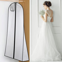 4 x Brand New Qisiewell Wedding Dress Cover Garment Bag Protective Cover Black Edge 60x183 cm for Wedding Dresses Evening Dresses Suits Coats Breathable Anti-Dust Wedding Dress Garment Bag - RRP €56.44