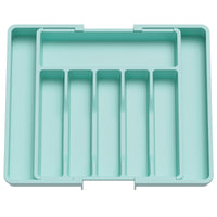 1 x RAW Customer Returns Lifewit Drawer Cutlery Holder, Expandable Cutlery Holder for Drawer, Kitchen Cutlery Holder Adjustable Drawer in Durable Plastic for Spoons, Forks and Knives, Large, Turquoise - RRP €19.99