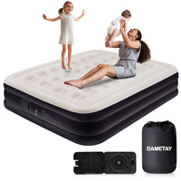 1 x RAW Customer Returns Dametay air bed for 2 people, self-inflating air mattress with built-in electric pump, inflatable mattress, self-inflating air bed for camping and home, 200 x 152 x 40 cm - RRP €118.99