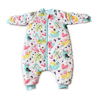 1 x RAW Customer Returns iEvolve 100 Cotton Baby Sleeping Bags Swaddle Sack Removable Sleeves Swaddling Blankets Autumn Baby Wrap Blanket Winter Colorful Birds 90cm  - RRP €20.4