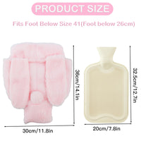 1 x Brand New Foot Warmer Without Electricity, 2L Large Foot Warmer Hot Water Bottle Soft and Warm Rabbit Ear Design Foot Heating Pads Multifunctional 2 in 1 Foot Warmer Bottle for Women Men Adults Winter Gifts Pink  - RRP €36.0