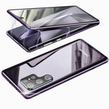 1 x RAW Customer Returns Case for Samsung Galaxy S24 Ultra, magnetic adsorption mobile phone case, 360 degree protection case with double sides tempered glass, strong magnet metal flip cover for Galaxy S 24 Ultra, Titanium Violet - RRP €22.15