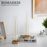 1 x Brand New Romadedi Gold Candlestick Candle Holder - Pack of 6 Metal Candlestick Holders with Glass Cylinder without Base Candlestick for Taper Candles Wedding Party Table Birthday Christmas Home Decoration - RRP €54.7