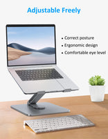 1 x RAW Customer Returns Gladgogo Laptop Stand, Adjustable Ergonomic Notebook Stand, Ventilated Aluminum Notebook Holder for Desk Compatible with All Laptops 10-17 Silver  - RRP €35.99