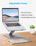 1 x RAW Customer Returns Gladgogo Laptop Stand, Adjustable Ergonomic Notebook Stand, Ventilated Aluminum Notebook Holder for Desk Compatible with All Laptops 10-17 Silver  - RRP €35.99