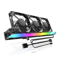 1 x RAW Customer Returns AsiaHorse 80mm PWM PC case fan for computer graphics card with graphics card bracket, 5V 3PIN ARGB GPU fan with mainboard Aura Sync control up to 3000 RPM, graphics card cooler, black - RRP €28.32