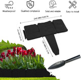 1 x RAW Customer Returns Lawn edging in stone look, lawn edging, plastic edging for flower beds, lawn edging, garden, decorative garden fence, bed edging, palace style garden decoration 20 pieces, black  - RRP €17.14