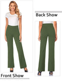 1 x RAW Customer Returns Tapata Women s 71cm 76cm 81cm 86cm Bootcut Stretch Trousers High Waist Women Office Trousers Work Trousers Tummy Control Long Elegant Flared Trousers Leisure Trousers Yoga Trousers 76cm Olive XXL - RRP €45.37