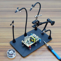 1 x RAW Customer Returns Helping Hands Soldering Aid, Third Hand Soldering Workstation Larger Heavy Duty Base with PBC Holder Flexible Arms with Hot Air Gun Holder Helping Hands with PCB Holder  - RRP €70.58