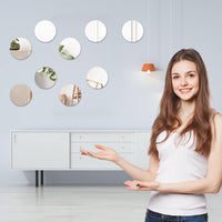 5 x Brand New DONGDA Acrylic Wall Mirror Sticker, 6 Pieces Round Mirror Wall Stickers, Acrylic Mirror Adhesive for Bathroom Living Room Bedroom, 20CM X 20CM Round  - RRP €59.95