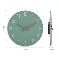 1 x RAW Customer Returns Warminn MDF Wooden Wall Clock Without Ticking Noise Silent Modern 30cm Quartz Large Battery Operated Wall Clock Easy to Read for Room Home Kitchen Bedroom Office School Green  - RRP €24.0