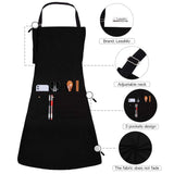 1 x RAW Customer Returns LessMo apron, grill apron and cooking apron in professional quality with adjustable neck strap and with two pockets, made of 100 cotton 70 x 85 cm - RRP €10.99