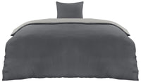 1 x RAW Customer Returns Utopia Bedding bed linen 135x200 set - microfiber duvet cover 135x200 cm 1 pillowcase 80x80 cm - dark grey light grey - RRP €22.99