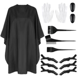 1 x RAW Customer Returns Yolev 14 Pieces Hair Dyeing Set Includes Salon Cape Hair Dyeing Comb Hairdressing Cape Hairpins Earmuffs Hair Dyeing Brush Hair Dyeing Brush and DIY Hair Dyeing Gloves Hairstyles Accessories - RRP €11.09