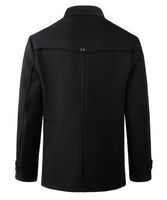 1 x Brand New Yukirtiq Men s Winter Coat Short Coat Wool Coat with Stand-Up Collar Business Coat Winter Jacket Transition Jacket Leisure Warm Men s Coat, Black, XXL - RRP €53.48