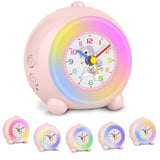 1 x RAW Customer Returns TENOCK Analogue Alarm Clock for Children, Peach Light Alarm Clock for Girls, Children s Alarm Clock without Ticking, Color Gradient Light and Music Change, Suitable for Children s Room Decoration Unicorn Pink  - RRP €20.16