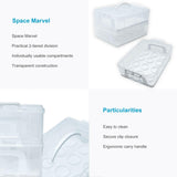 1 x RAW Customer Returns INTIRILIFE transport box container for cakes and cupcakes 2 levels made of plastic in white - 36.1 x 26.1 x 21.2 cm - transport container for muffins cake box - RRP €34.27