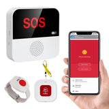 1 x RAW Customer Returns Chatthen emergency call button for seniors, Tuya WiFi alarm system house, senior emergency call receiver 1 call button 1 emergency bracelet 1, compatible with Tuya Smart Smart Life Alexa supports Wi-Fi 2.4GHz  - RRP €49.18