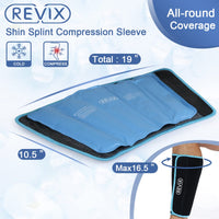 1 x RAW Customer Returns REVIX Calf and Shin Gel Cooling Pads for Injuries, Reusable Ice Pack for the Leg, Cold Compression Sleeve for Swelling, Bruises and Sprains 1 Pack  - RRP €26.4