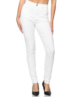 1 x RAW Customer Returns Elara women s super highwaist skinny jeans made of light, thin denim Q552 white-38 - RRP €30.2