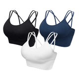 1 x RAW Customer Returns HBselect Sports Bra Women s Bustier Padded Sportswear Crop Top with Back Strap Design and Medium Support Without Wire Breathable Jogging Yoga Jumping Fitness - RRP €22.13