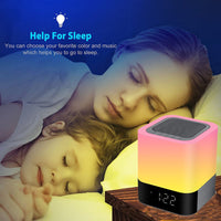 1 x RAW Customer Returns Bluetooth Speaker with Light Bedside Lamp Touch Dimmable Alarm Clock RGB Color Changing LED Portable Bluetooth Speaker Table Lamp Gifts for Girls Children Teenager Boys Gift for Women - RRP €39.99