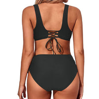 1 x RAW Customer Returns Jarseila Women s Swimwear Two Pieces Twisted Brazilian Bikini Push Up Padded High Waist Bra Bikini Bottom Women s Swimwear - RRP €35.99