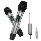 1 x RAW Customer Returns SUDOTACK Wireless Microphone, UHF Dual Metal Wireless Microphone with Rechargeable Receiver, Wireless Microphone for Wedding, Karaoke, Party, Lecture, Singing 60 m range  - RRP €50.41