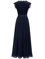 1 x RAW Customer Returns Dressystar Women s Maxi Long Evening Dress Elegant Wedding Cocktail Dress Band Navy L - RRP €64.99