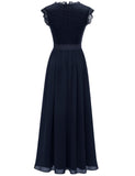 1 x RAW Customer Returns Dressystar Women s Maxi Long Evening Dress Elegant Wedding Cocktail Dress Band Navy L - RRP €64.99