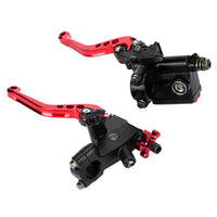 1 x RAW Customer Returns RUIRUIY Universal 7 8 inch Motorcycle Brake Clutch Lever, Hydraulic Adjustable Upper Brake Pump Clutch Lever Handle Assembly Red  - RRP €30.77