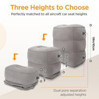 1 x RAW Customer Returns HOMCA Inflatable Footrest, Portable Footrest with Adjustable Height for Traveling in Car, Train and Plane, Foot Rest Cushion for Kids Rest, Grey, Pack of 2 - RRP €37.3