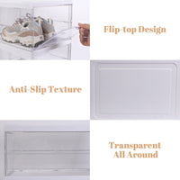 2 x Brand New BoxedHome Foldable Shoe Storage Box 6 Layers, All-in-One Shoe Organizer for Sneakers and High Heels, Clear Shoe Boxes for Shoe Storage, White - RRP €113.24