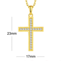 1 x Brand New JO WISDOM women s necklace cross silver 925, necklace pendant crucifix with 3A zirconia with yellow gold plated, jewelry for women - RRP €40.33