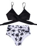 1 x RAW Customer Returns UMIPUBO Bikini Women s High Waist Push Up Swimsuit Adjustable Crossover Back Ties-up Bikini Set Large Breasts Two-Piece Beach Bikini Black-B,XL  - RRP €36.99