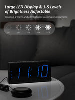 1 x RAW Customer Returns Mesqool Extra Loud Alarm Clock with Bed Shaker, Vibrating Alarm Clock for Heavy Sleepers, Hearing Impaired Deaf Teens, Dual Alarm Clock, Large Display, USB Charger, Dimmer, Snooze - RRP €23.89