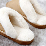 1 x RAW Customer Returns Kemosen Women s Slippers Men s Winter Warm Soft Slippers Plush Fluffy Flat Shoes Khaki 44 45 EU - RRP €21.71