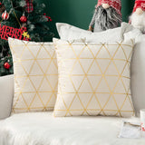 3 x Brand New MIULEE Set of 2 Christmas Cushions Velvet Cushion Cover Grid Modern Decorative Pillowcase Pillow Covers Sofa Cushion Soft Decoration with Hidden Zipper Sofa Office Bed 50 x 50 cm Milk White - RRP €55.95