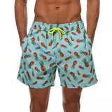 1 x RAW Customer Returns HLVEXH Men Light Green Blue Green Pineapple Lined Board Shorts Funny Retro Elastic Band Rawsting Shorts for Men XL - RRP €24.0