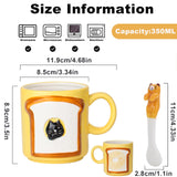 23 x Brand New Cat Mug Cute Ceramic Coffee Mug Novelty Cat Mug with Cute Cat Spoon Morning Cup Tea Milk Mug for Women Friends Kids 350ML Baguette  - RRP €469.2