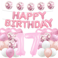 2 x Brand New WXLWXZ Giant 17th Birthday Balloon, 17th Birthday Decorations, 40 Inch Happy 17 Years Old Birthday Party Supplies for Women and Men, Pink - RRP €31.9